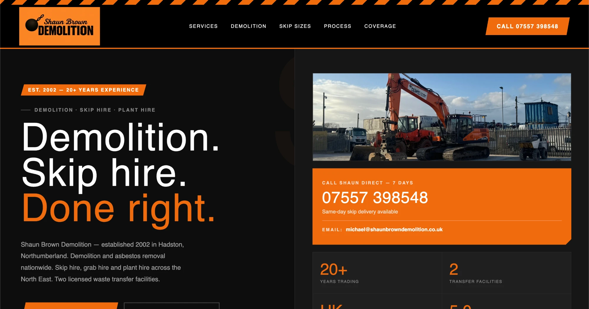 Shaun Brown Demolition website